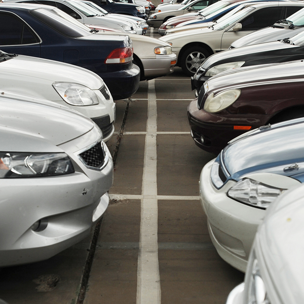Parking lot at NMSU showing available student parking zones